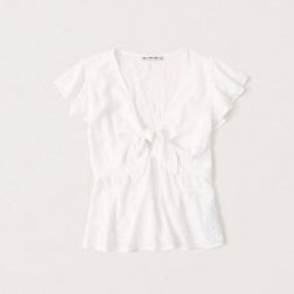 Abercrombie & Fitch White Tie Top